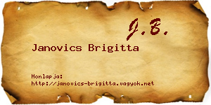 Janovics Brigitta névjegykártya